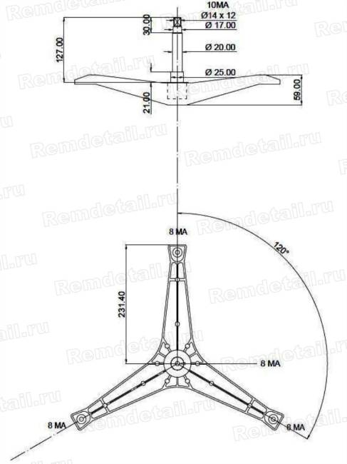 Крестовина для стиральной машины Samsung DC97-00124B Cod734